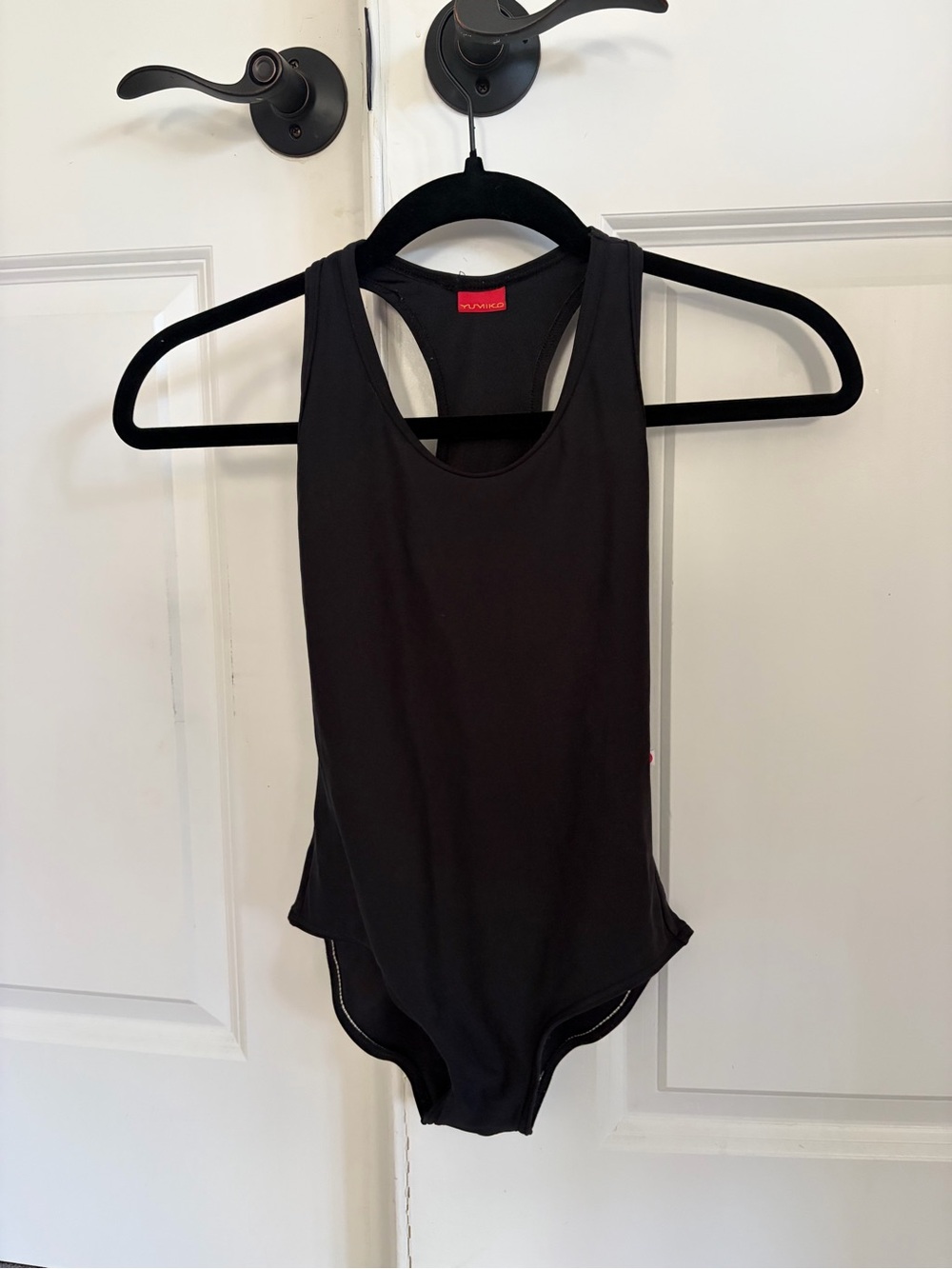 Yumiko leotard, black racer back